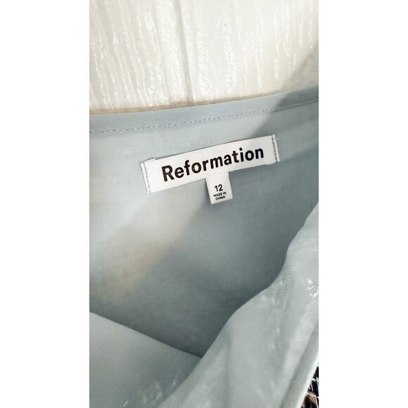 REFORMATION Alisha Silver Sequin Dress US 12 NWT - Picture 10 of 11